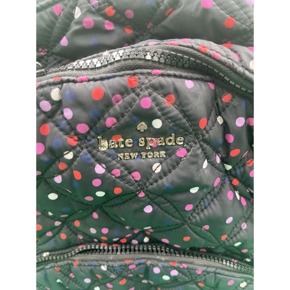 Kate Spade NY Karissa Nylon Quilted Laptop Backpack Polka Dot Confetti Print - Picture 2 of 9